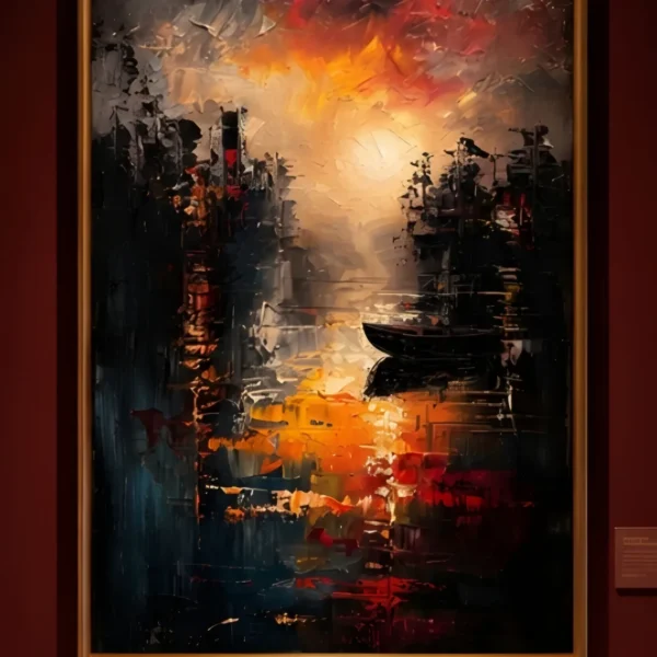 Harbour at Dusk — framed scenic and architecture displayed on a wall