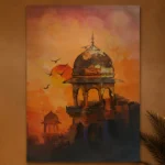 Chhatri at Sunset — framed scenic and architecture displayed on a wall