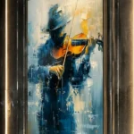 The Violinist — framed figurative displayed on a wall