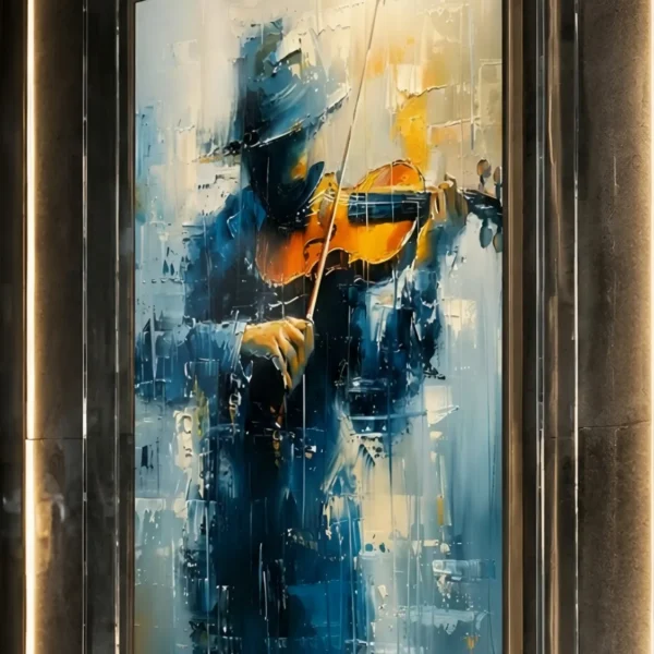 The Violinist — framed figurative displayed on a wall